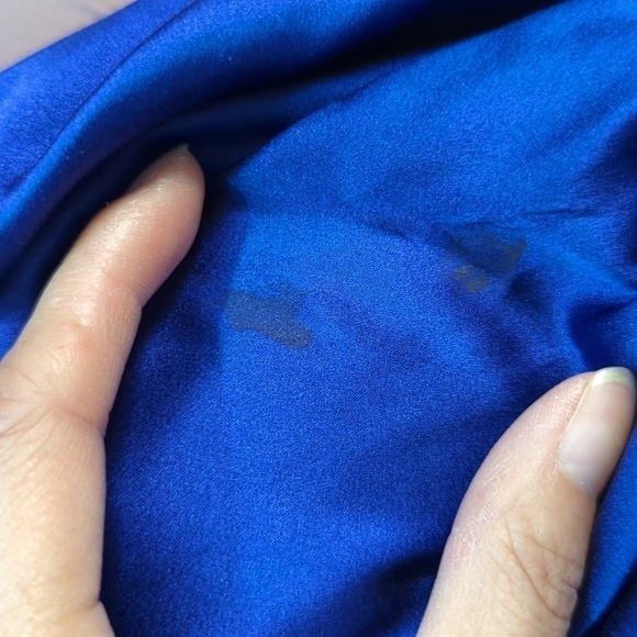 Ramy Brook One Shoulder Blouson Satin Silk Dress Blue S party cocktail nye glam - Picture 10 of 10